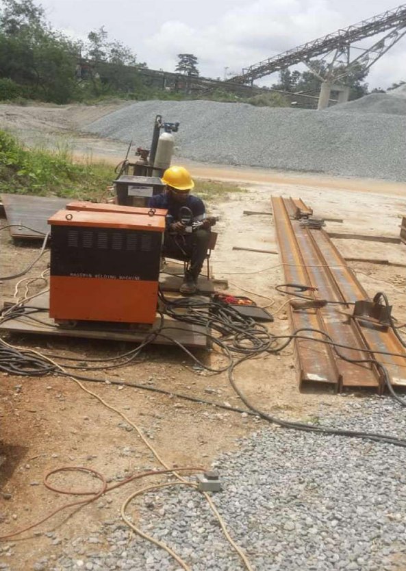 Structural steel laid out for fabrication